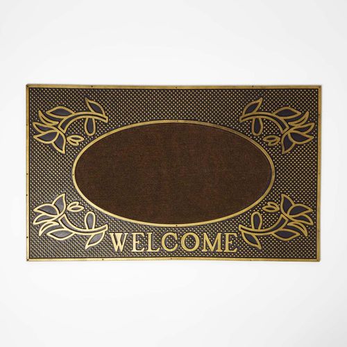 Paillasson Caoutchouc Rectangulaire Welcome  Or 75 X 45 Cm