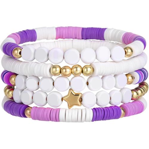 Eryi-Heishi Bracelets Pour Femmes, Chaînes De Poignet En Plastique, Bracelets De Surfeur Élastiques, Accessoires De Bijoux Pour Plages D'été Noël
