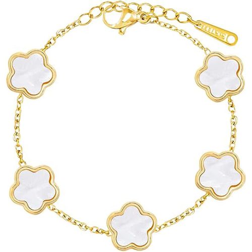 Eryi-Bijou Trèfle À Quatre Feuilles, Plaqué Or 18 Carats En Noir, Rouge, Blanc Et Vert, Bracelet Élégant Et Élégant Pour Les Femmes Et Les Jeunes Filles Soucieuses De La Mode