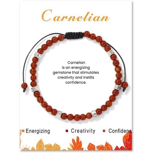 Eryi-Bracelet Femme De Pierre Naturelle,4mm Bracelets De Perles Pour Femmes Et Filles Réglable Bracelet Pierres Précieuses Bracelet Yoga