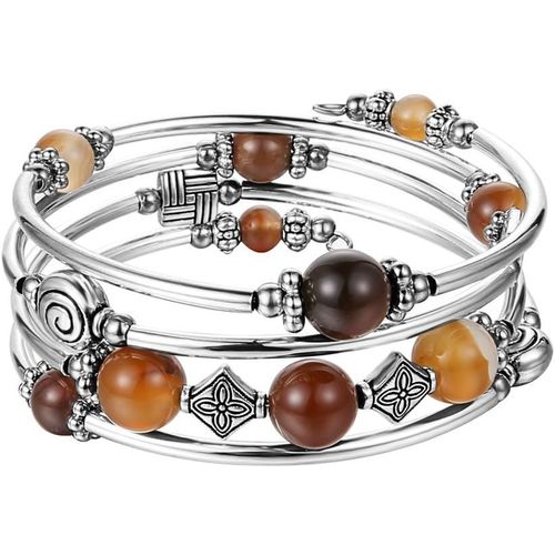 Eryi-Bracelet De Perles En Argent Pour Femme-Bijoux Bohème Multicouches-Cadeau Fete Des Meres Pour Maman