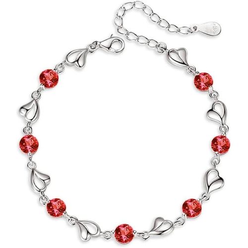 Eryi-Coeur Bracelet Coeur Pour Femme Bracelet Coeur Réglable Bracelets En Cristal Bracelet Femme Simple Bijoux Femme Cadeau D'amour Pour Femmes Et Filles