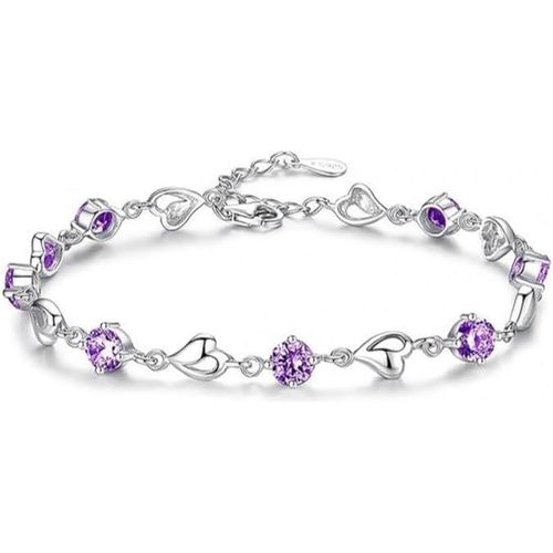 Eryi-Coeur Bracelet Coeur Pour Femme Bracelet Coeur Réglable Bracelets En Cristal Bracelet Femme Simple Bijoux Femme Cadeau D'amour Pour Femmes Et Filles