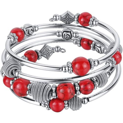 Eryi-Bracelet De Perles En Argent Pour Femme-Bijoux Bohème Multicouches-Cadeau Fete Des Meres Pour Maman