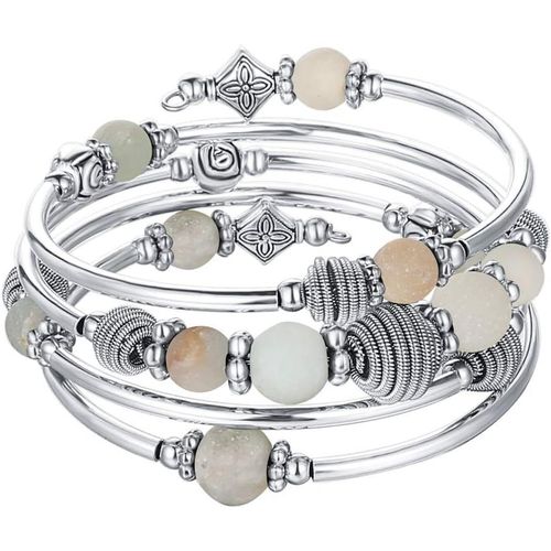 Eryi-Bracelet De Perles En Argent Pour Femme-Bijoux Bohème Multicouches-Cadeau Fete Des Meres Pour Maman