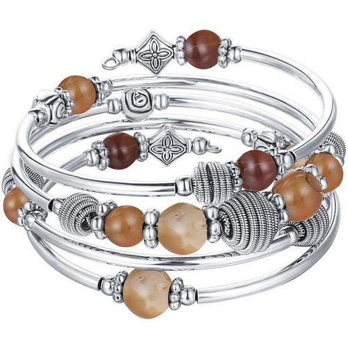 Eryi-Bracelet De Perles En Argent Pour Femme-Bijoux Bohème Multicouches-Cadeau Fete Des Meres Pour Maman