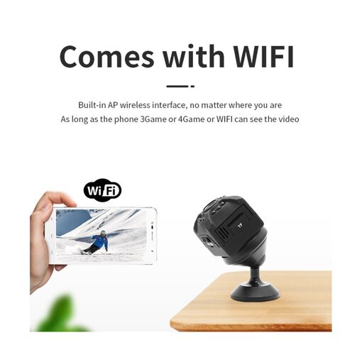Mini CaméRa Espion CachéE SéCurité Sans Fil WiFi Petites CaméRas IP...