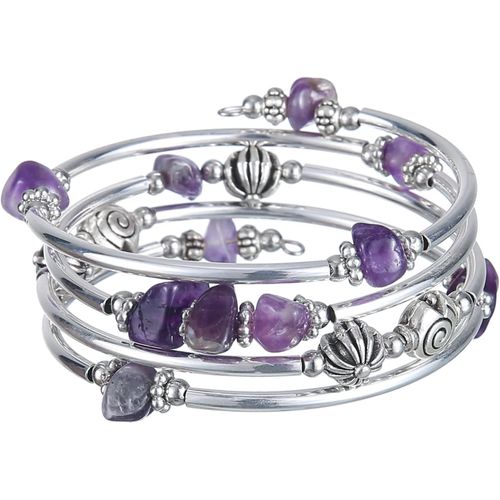 Eryi-Bracelet En Perles Argent Pour Femmes Bracelet Enveloppant En Pierre Multicouches Un Cadeau De Bijoux Fantaisie Pour Maman Le Jour De Thanksgiving - Boîte Cadeau