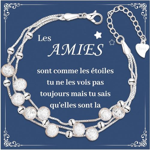 Eryi-Bracelet Femme Cadeau Anniversaire Femme Bracelet Bijoux En Argent Sterling 925 Pour Femmes,Amis Filles Collègues S?urs Cadeau Pour L'anniversaire De Noël Bracelet Cadeau De Graduation