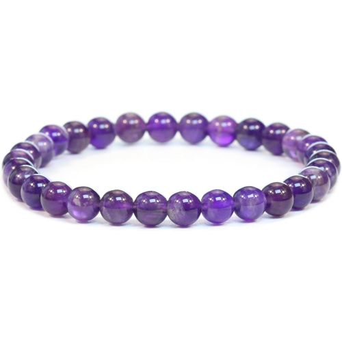 Eryi-Bracelet En Véritable Pierre Précieuse Avec Perles Rondes De 6mm - Différentes Longueurs - Bracelet En Pierres Précieuses Porte - Bonheur Talisman Cadeau