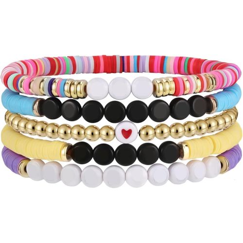 Eryi-Heishi Bracelets Pour Femmes, Chaînes De Poignet En Plastique, Bracelets De Surfeur Élastiques, Accessoires De Bijoux Pour Plages D'été Noël