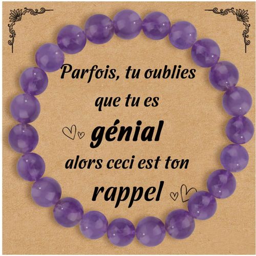 Eryi-Cadeau Femme Bracelet Pierre Naturelle Pour Femme Idee Cadeau Anniversaire Noël Saint Valentin Bracelet De Perle Avec Pendentif En C?ur Pour Maman Fille S?ur Amie Ado Couple
