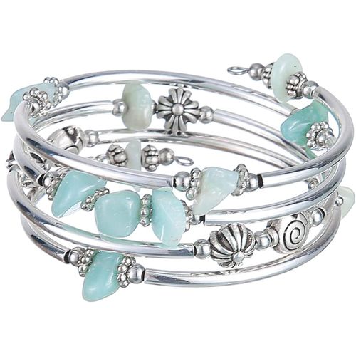 Eryi-Bracelet En Perles Argent Pour Femmes Bracelet Enveloppant En Pierre Multicouches Un Cadeau De Bijoux Fantaisie Pour Maman Le Jour De Thanksgiving - Boîte Cadeau
