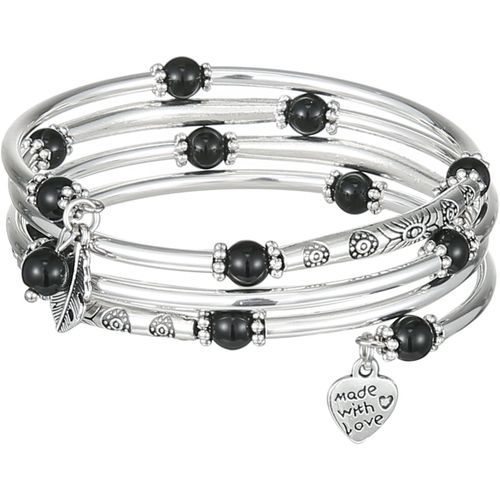 Eryi-Bracelet En Perles Argent Pour Femmes Bracelet Enveloppant En Pierre Multicouches Un Cadeau De Bijoux Fantaisie Pour Maman Le Jour De Thanksgiving - Boîte Cadeau