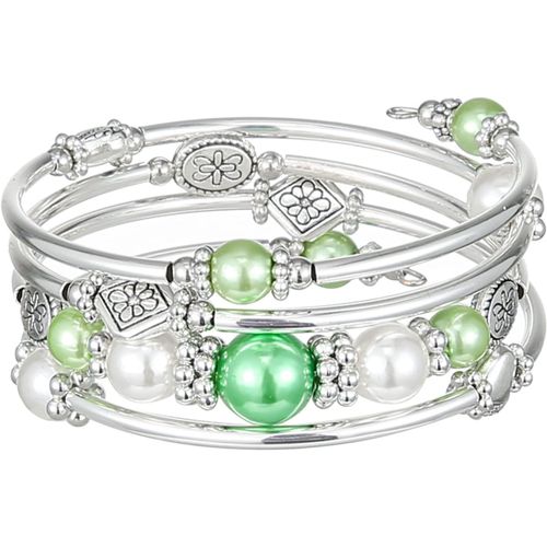 Eryi-Bracelet En Perles Argent Pour Femmes Bracelet Enveloppant En Pierre Multicouches Un Cadeau De Bijoux Fantaisie Pour Maman Le Jour De Thanksgiving - Boîte Cadeau