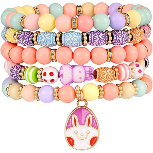 Eryi-Heishi Bracelets Pour Femmes, Chaînes De Poignet En Plastique, Bracelets De Surfeur Élastiques, Accessoires De Bijoux Pour Plages D'été Noël