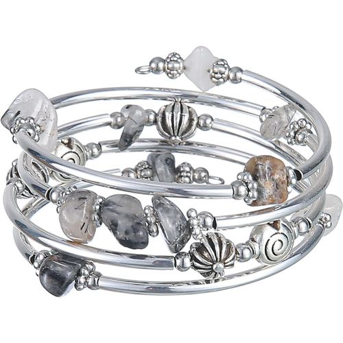Eryi-Bracelet En Perles Argent Pour Femmes Bracelet Enveloppant En Pierre Multicouches Un Cadeau De Bijoux Fantaisie Pour Maman Le Jour De Thanksgiving - Boîte Cadeau