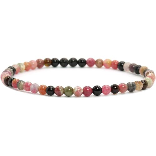 Eryi-Bracelet En Véritable Pierre Précieuse Avec Perles Rondes De 4 Mm - Différentes Longueurs - Bracelet Porte-Bonheur Talisman Cadeau