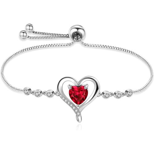 Eryi-Cadeau Femme Bracelet Femme Argent 925 Coeur Bracelet Réglable Bijoux Femme Cadeau Anniversaire Fête Des Manmans Pour Femme Maman,Noël Anniversaire Cadeau Romantiques Pour Elle