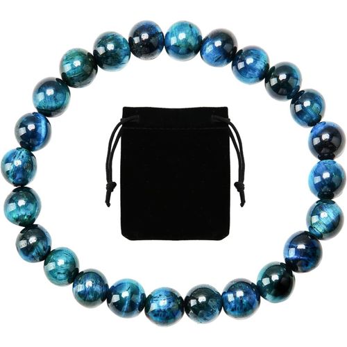 Eryi-Bracelet Oeil De Tigre Naturel 8 Mm - Chakra De Chance Et Harmonie, Yoga, Pierre Naturelle - Pour Femmes, Hommes, Couples - Mode Cadeau