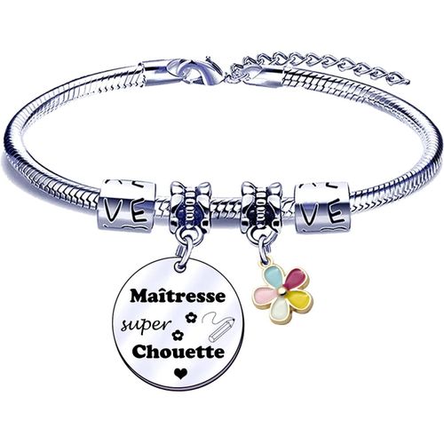 Eryi-Cadeau Maitresse Cadeau De Fin D'année Scolaire Bracelet Maitresse Cadeau Maîtresse D'école Cadeau Bracelet Femme Cadeau Maîtresse École Cadeau Noel Maitresse