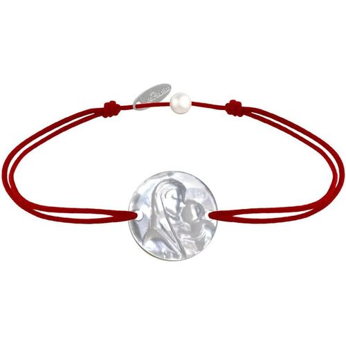 Eryi-- Bracelet Lien Médaille De Nacre Ronde Vierge À L'enfant
