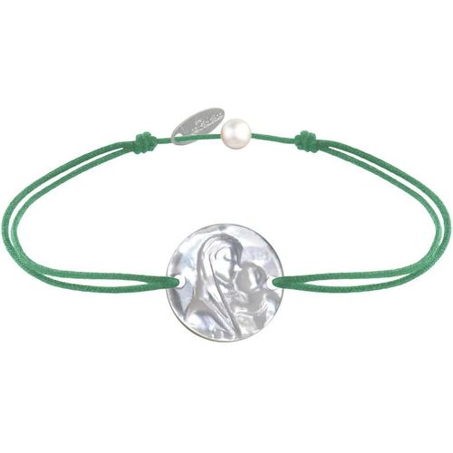 Eryi-- Bracelet Lien Médaille De Nacre Ronde Vierge À L'enfant