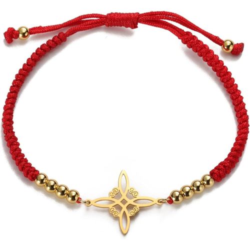 Eryi-Bracelet De N?uds De Sorcières Pour Femmes Hommes En Acier Inoxydable Magie Sorcellerie N?ud De Sorcière Avec Une Perle Tissage Coloré Ajustable Bijoux Wiccan