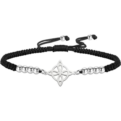 Eryi-Bracelet De N?Uds De Sorcières Pour Femmes Hommes En Acier Inoxydable Magie Sorcellerie N?Ud De Sorcière Avec Une Perle Tissage Coloré Ajustable Bijoux Wiccan