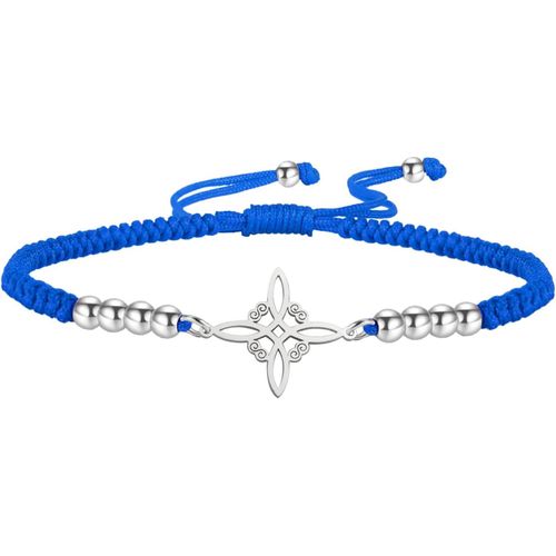 Eryi-Bracelet De N?Uds De Sorcières Pour Femmes Hommes En Acier Inoxydable Magie Sorcellerie N?Ud De Sorcière Avec Une Perle Tissage Coloré Ajustable Bijoux Wiccan