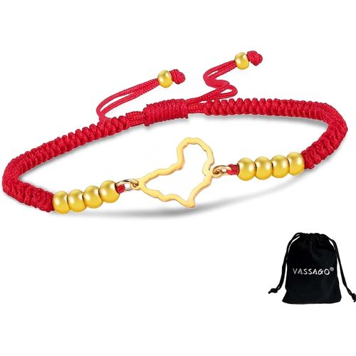 Eryi-Bracelet Avec Carte De L'afrique Pour Homme Et Femme - Bracelet Réglable En Corde Tressée Colorée - Bijoux Ethniques Tribaux