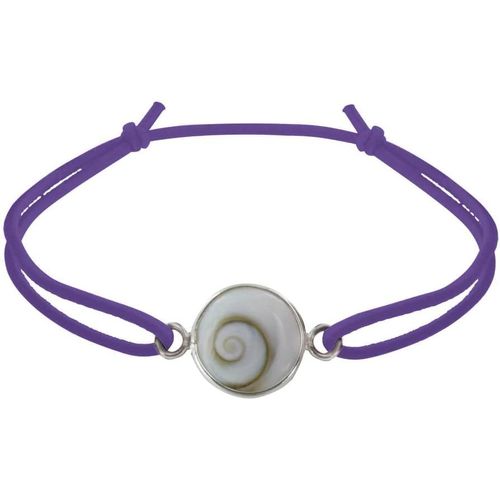 Eryi-- Bracelet Lien Elastique Oeil De Sainte Lucie Rond Argent 925