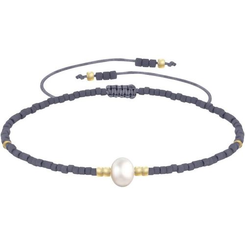 Eryi-- Bracelet Lien Perle D'eau Douce Blanche Et Petites Perles Mates