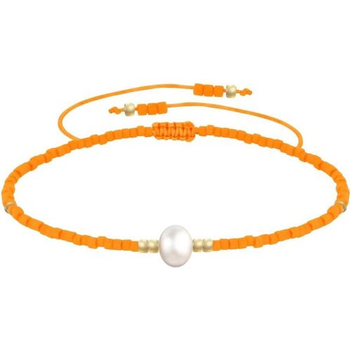 Eryi-- Bracelet Lien Perle D'eau Douce Blanche Et Petites Perles Mates