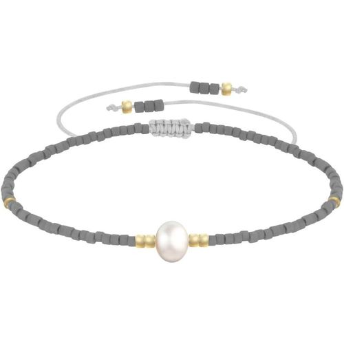 Eryi-- Bracelet Lien Perle D'eau Douce Blanche Et Petites Perles Mates