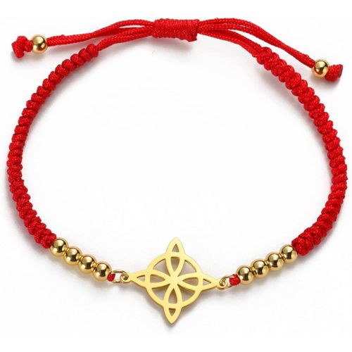 Eryi-Bracelet De N?uds De Sorcières Pour Femmes Hommes En Acier Inoxydable Magie Sorcellerie N?ud De Sorcière Avec Une Perle Tissage Coloré Ajustable Bijoux Wiccan