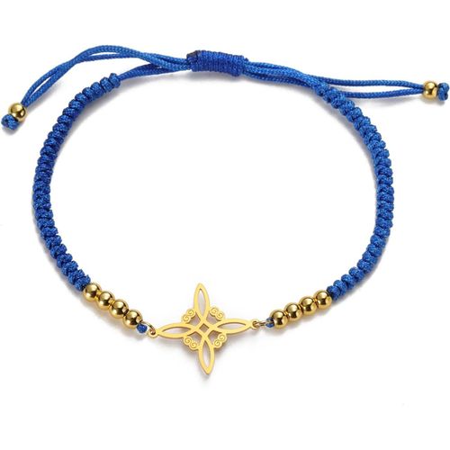 Eryi-Bracelet De N?uds De Sorcières Pour Femmes Hommes En Acier Inoxydable Magie Sorcellerie N?ud De Sorcière Avec Une Perle Tissage Coloré Ajustable Bijoux Wiccan