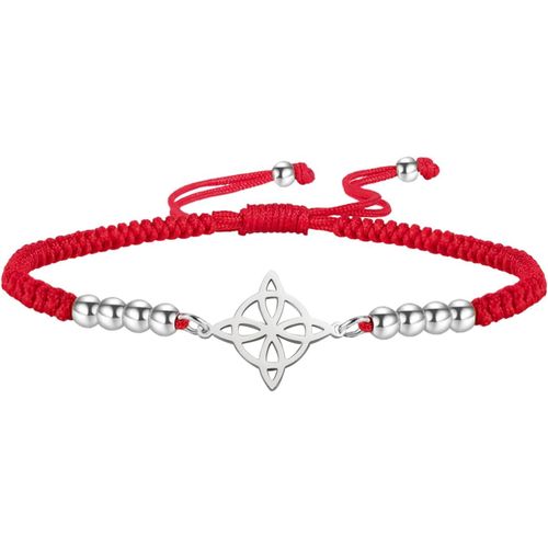 Eryi-Bracelet De N?Uds De Sorcières Pour Femmes Hommes En Acier Inoxydable Magie Sorcellerie N?Ud De Sorcière Avec Une Perle Tissage Coloré Ajustable Bijoux Wiccan