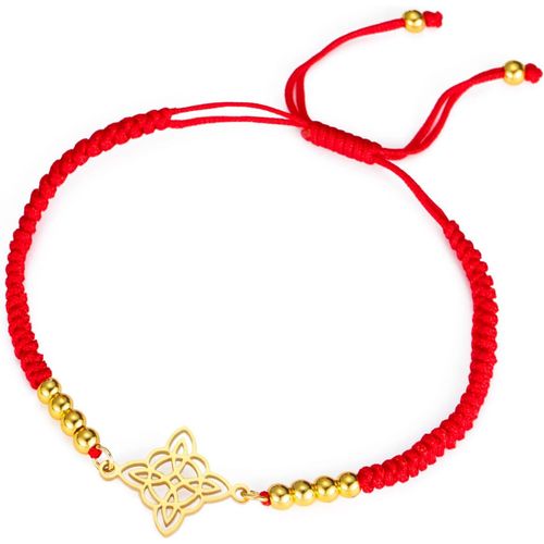Eryi-Bracelet De N?uds De Sorcières Pour Femmes Hommes En Acier Inoxydable Magie Sorcellerie N?ud De Sorcière Avec Une Perle Tissage Coloré Ajustable Bijoux Wiccan