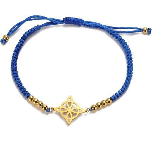 Eryi-Bracelet De N?uds De Sorcières Pour Femmes Hommes En Acier Inoxydable Magie Sorcellerie N?ud De Sorcière Avec Une Perle Tissage Coloré Ajustable Bijoux Wiccan