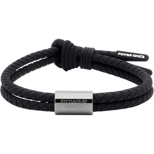 Eryi-- Bracelet En Silicone Noir Pour Hommes Avec Bague Gungrey, Longueur 26 Cm, Ajustable Pour Poignets De 12 À 23 Cm