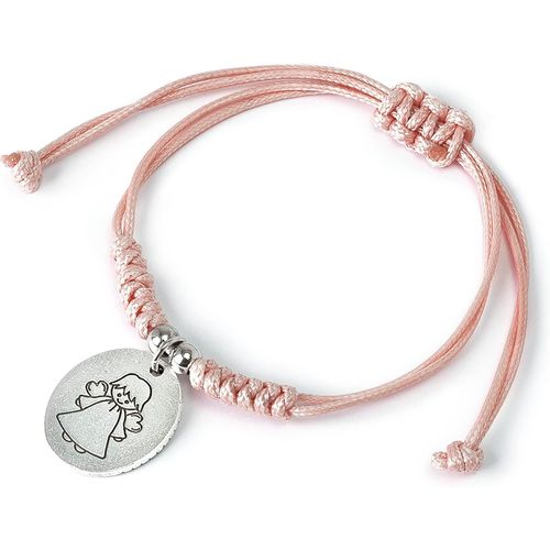 ERYI-Lot De 4 Bracelets Cordon Rose Médaille Ange Gardien