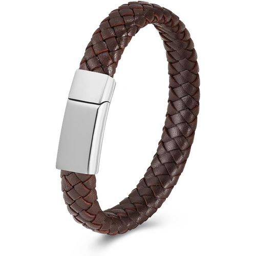 Eryi-Bracelet Funéraire En Pierre De Lave Pour Cendres Pour Homme Et Femme - Guérison Des Chakras - Bracelet Commémoratif En Cuir Véritable