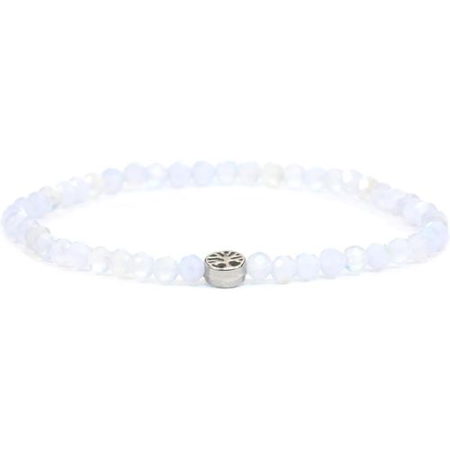 Eryi-Bracelet En Véritable Pierre Précieuse Avec Perles À Facettes De 4mm Et Arbre De La Vie En Acier Inoxydable- Différentes Longueurs