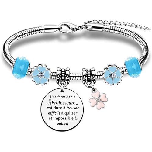 Eryi-Maîtresse Bracelet Maître Cadeaux De Noël Femmes Hommes Journée Des Enseignants Étudiants Diplômés Merci Pendentif Gravé Chaîne Professeure Éducateurtrice Retraite Appréciation Souvenir