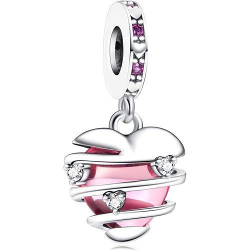 Eryi-Charm C?ur Amour Famille Pour Femme Argent Sterling 925 Breloque Bracelets Colliers Pendentifs
