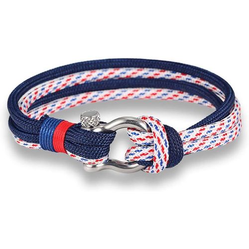 Eryi-Bracelet Nautique Manille En Acier | Homme Et Femme | Cuir D'acier Inoxydable
