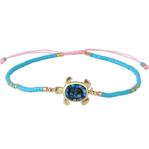 Eryi-Bracelet De Perlé Abalone Shell Bracelet De Miyuki Avec Pendentif Tortue Réglable Bracelets D'amitié Bijoux