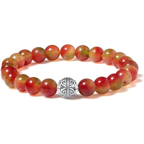 Eryi-Naturelles 8mm Pierres Bracelet Précieuses Deavec Cristal Bangle En Perles Avec Pendentif En Argent Sterling 925 Pendentif Double Bonheur