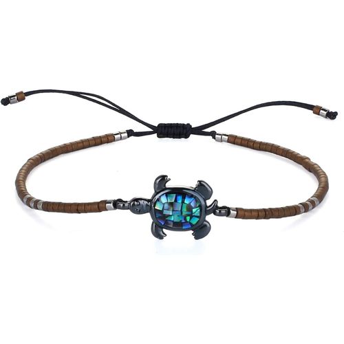 Eryi-Bracelet De Perlé Abalone Shell Bracelet De Miyuki Avec Pendentif Tortue Réglable Bracelets D'amitié Bijoux